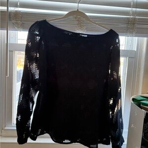 Banana Republic Navy Textured Blouse